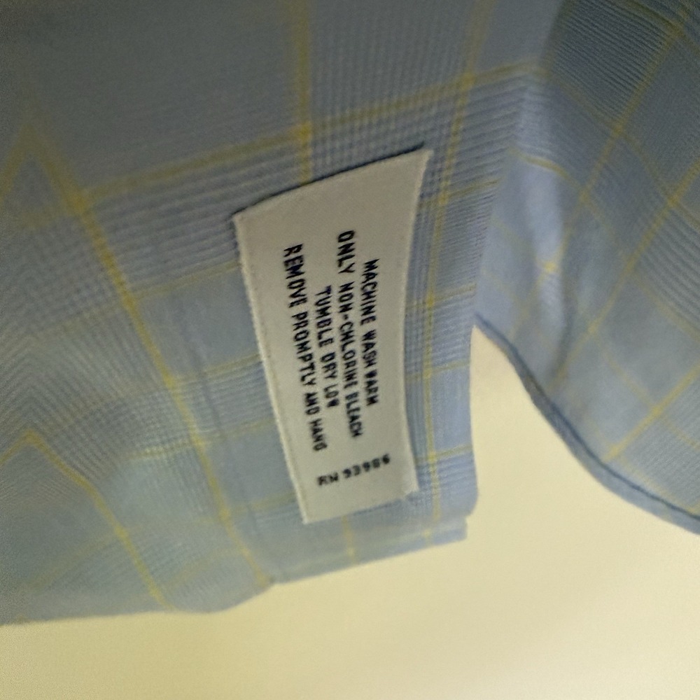 Brooks Brothers Men's‎ 15.5 33 Medium Blue Yellow Long Sleeve Button Up Shirt - Picture 4 of 8